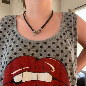 Judith Ripka faux leather necklace.